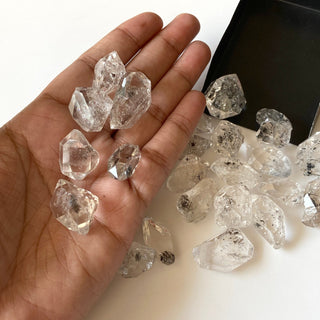 4 Pieces Huge 20mm To 25mm Herkimer Diamond Loose, Clear White Raw Rough Herkimer Diamond Loose Gemstone, GDS881/1