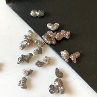 5 Pieces Raw Rough Grey Brown Natural Diamond 3mm To 6mm Smooth Skinned Loose Conflict Free Authentic Earth Mined Diamond DDS649/9