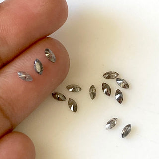 5 Pieces Tiny 2.5x1.5mm Salt And Pepper Marquise Diamond, Clear White Black Natural Melee Marquise Accent Diamond For Jewelry, DDS680/18
