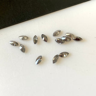 5 Pieces Tiny 2.5x1.5mm Salt And Pepper Marquise Diamond, Clear White Black Natural Melee Marquise Accent Diamond For Jewelry, DDS680/18