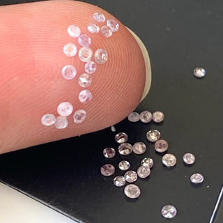 10 Pieces 1.2mm To 1.3mm Natural Pink Rose Cut Diamond Loose, Very Tiny Pink Diamond Rose Cut Loose Diamond Cabochon, DDS631/4