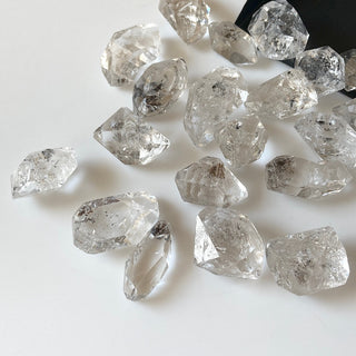 4 Pieces Huge 20mm To 25mm Herkimer Diamond Loose, Clear White Raw Rough Herkimer Diamond Loose Gemstone, GDS881/1