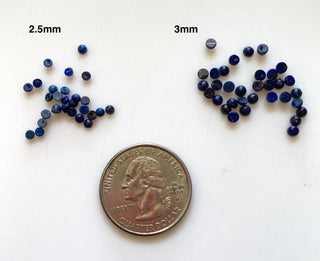 20 Pieces Tiny Calibrated Lapis Lazuli Smooth Round Gemstones Loose. Wholesale Natural 2.5mm/3mm Melee Size Lapis Lazuli Cabochon, GDS1932