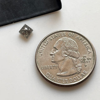 0.64CTW/6.6mm Fancy Kite Shaped Clear Grey Salt And Pepper Diamond Rose Cut Loose Flat Back Cabochon, DDS685/15