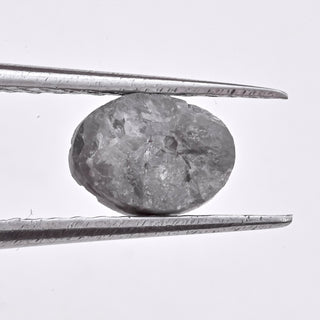 0.90CTW/7mm Natural Grey Oval Shaped Conflict Free Earth Mined Raw Rough Loose Diamond, Laser Cut Diamond Loose For Jewelry, DDS668/20