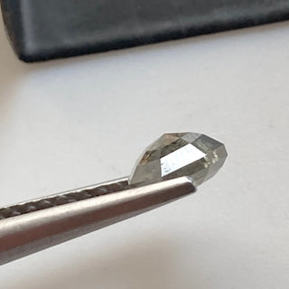 8.2mm/1.64CTW Shield Shape Clear Grey/Black Salt And Pepper Rose Cut Diamond Loose, Faceted Flat Back Natural Diamond Cabochon, DDS670/4