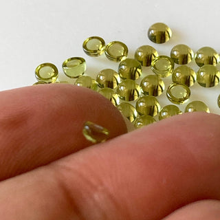 30 Pieces Tiny Calibrated Peridot Smooth Round Gemstones Loose, 1.5mm/2mm/3mm Melee Size Natural Peridot Flat Back Cabochon, GDS1937