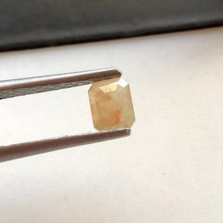 0.36CTW/4.9mm Natural Peach White Emerald Cut Faceted Rose Cut Diamond Loose, Natural Flat Back Diamond Cabochon For Ring, DDS689/15