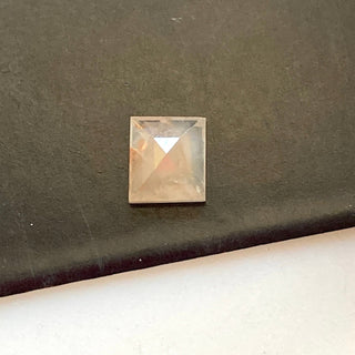 0.32CTW/4.3mm Natural Peach White Rectangle Faceted Rose Cut Diamond Loose, Natural Flat Back Diamond Cabochon For Ring, DDS689/19