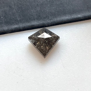 0.73CTW/6.7mm Fancy Kite Shaped Clear Black Salt And Pepper Diamond Rose Cut Loose, Natural Diamond Flat Back Cabochon, DDS685/6