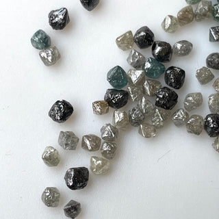 10 Pieces 2mm To 3mm Blue Brown Grey Black  Yellow Natural Raw Diamond Crystals Earth Mined Sparkly Rough Loose Diamonds, DDS700/18