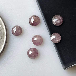 1 Piece 4mm Approx Round Shaped Pink Rose Cut Loose Diamond, Faceted Rose Cut Flat Back Pink Diamond Cabochon, DDS700/19