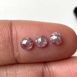 1 Piece 4mm Approx Round Shaped Pink Rose Cut Loose Diamond, Faceted Rose Cut Flat Back Pink Diamond Cabochon, DDS700/19