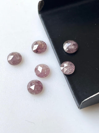 1 Piece 4mm Approx Round Shaped Pink Rose Cut Loose Diamond, Faceted Rose Cut Flat Back Pink Diamond Cabochon, DDS700/19