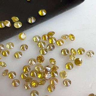 1mm/1.5mm/2mm/3mm Round Brilliant Cut Yellow Melee Diamonds Loose, Yellow Faceted Natural Loose Accent Diamonds For Jewelry, DDS701/4