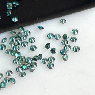 1mm/1.5mm/2mm/3mm Approx Round Brilliant Cut Blue Melee Diamonds Loose, Faceted Natural Loose Accent Diamonds For Jewelry, DDS701/6