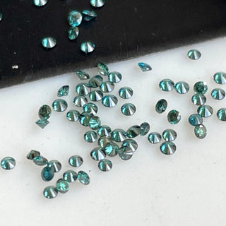 1mm/1.5mm/2mm/3mm Approx Round Brilliant Cut Blue Melee Diamonds Loose, Faceted Natural Loose Accent Diamonds For Jewelry, DDS701/6