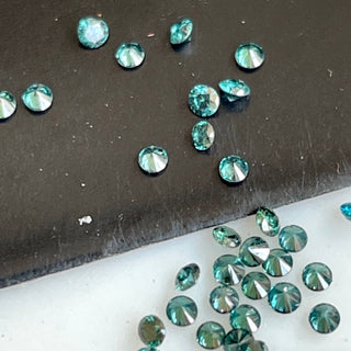 1mm/1.5mm/2mm/3mm Approx Round Brilliant Cut Blue Melee Diamonds Loose, Faceted Natural Loose Accent Diamonds For Jewelry, DDS701/6