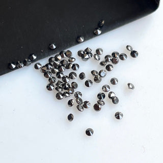 1mm/1.5mm/2mm/3mm Round Shaped Brilliant Cut Melee Black Diamonds Loose, Black Faceted Natural Loose Accent Diamonds For Jewelry, DDS701/1