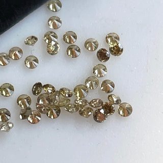 1mm/1.5mm/2mm/3mm Round Brilliant Cut Champagne Brown Melee Diamonds Loose, Faceted Natural Loose Accent Diamonds For Jewelry, DDS701/2