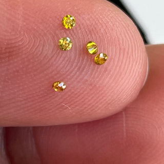 1mm/1.5mm/2mm/3mm Round Brilliant Cut Yellow Melee Diamonds Loose, Yellow Faceted Natural Loose Accent Diamonds For Jewelry, DDS701/4