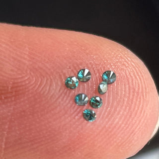 1mm/1.5mm/2mm/3mm Approx Round Brilliant Cut Blue Melee Diamonds Loose, Faceted Natural Loose Accent Diamonds For Jewelry, DDS701/6