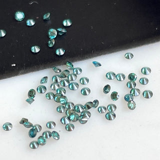 1mm/1.5mm/2mm/3mm Approx Round Brilliant Cut Blue Melee Diamonds Loose, Faceted Natural Loose Accent Diamonds For Jewelry, DDS701/6