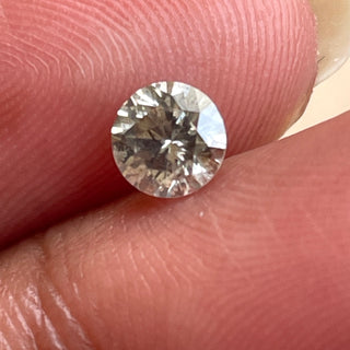 0.39CTW/4.6mm Natural Clear Cognac Brown Salt And Pepper Solitaire Loose Diamond, Round Brilliant Cut Faceted Diamond For Ring, DDS692/5