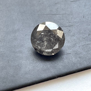 0.68CTW/5.3mm Natural Clear Grey/Black Salt And Pepper Solitaire Round Brilliant Cut Faceted Diamond Loose For Ring, DDS694/3