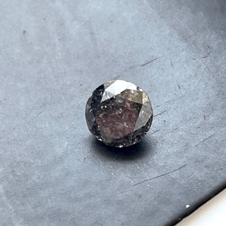 0.75CTW/5.2mm Natural Clear Black Salt And Pepper Solitaire Loose Diamond, Round Brilliant Cut Faceted Diamond Loose For Ring, DDS694/4