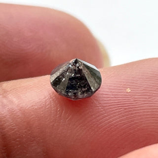 0.75CTW/5.2mm Natural Clear Black Salt And Pepper Solitaire Loose Diamond, Round Brilliant Cut Faceted Diamond Loose For Ring, DDS694/4