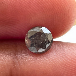 0.53CTW/5.3mm Natural Clear Grey/Black Salt And Pepper Solitaire Round Brilliant Cut Faceted Diamond Loose For Ring, DDS694/7