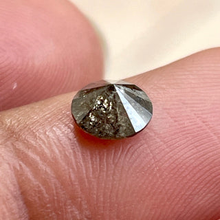 0.59CTW/5.5mm Natural Clear Grey/Black Salt And Pepper Round Brilliant Cut Solitaire Faceted Diamond Loose For Ring