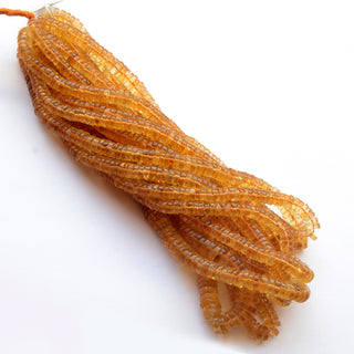 Natural Citrine Tyre Rondelle Beads, 6mm/8mm/12mm Yellow Smooth Citrine Rondelle Beads, Sold As 16 Inch Strand, GDS2021
