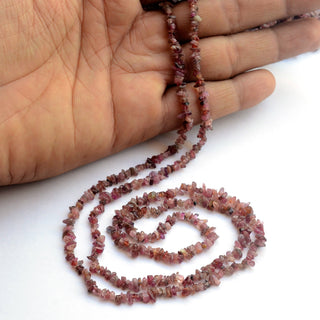 Pink Tourmaline Uncut Chips Beads, Natural Tourmaline Smooth Beads, 5mm To 8mm Beads, Sold As 32 Inch Strand, GDS2024