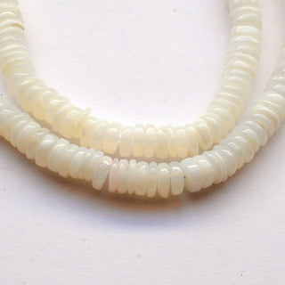 Natural White Opal Tyre Rondelle Beads, 6mm to 6.5mm Smooth White Opal Rondelle Beads, Sold As 16 Inch Strand, GDS2026