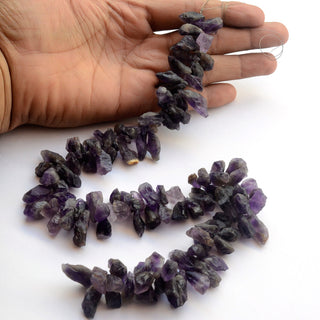 Natural Raw Purple Amethyst Stick Beads, 14mm to 28mm Natural Rough Amethyst Stick Beads, Sold As 9 Inch/18 Inch Strand, GDS2037