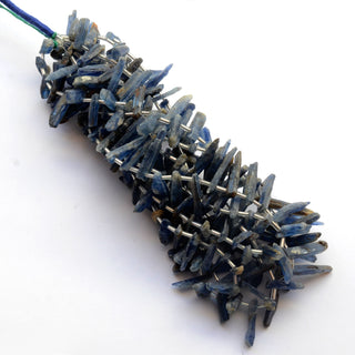 Natural Blue Kyanite Stick Beads, 12-19mm/17-26mm/22-36mm Rough Kyanite Raw Sticks, Sold As 7 Inch/14 Inch Strand, GDS2040