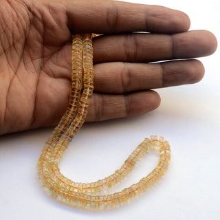 Natural Citrine Tyre Rondelle Beads, 6mm to 7.5mm Yellow Smooth Citrine Rondelle Beads, Sold As 16 Inch Strand, GDS2022