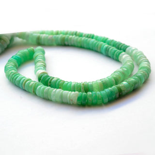 Natural Chrysoprase Plain Tyre Rondelle Beads, 7mm Smooth Natural Chrysoprase Heishi Beads, Sold As 8 Inch/16 Inch Strand, GDS2030