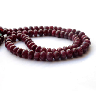 Natural Ruby Smooth Rondelle Beads, Ruby Loose Gemstone Beads, 4mm To 8mm Ruby Beads, Sold As 12"/16"/19"/20"/22 Inch Strand, GDS2048