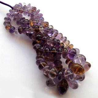 Natural Ametrine Huge Smooth Rondelle Beads, 13mm - 30mm/13mm - 34mm Ametrine Loose Gemstone beads, Sold As 9 Inch/18 Inch Strand, GDS2052