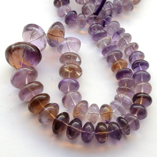 Natural Ametrine Huge Smooth Rondelle Beads, 13mm - 30mm/13mm - 34mm Ametrine Loose Gemstone beads, Sold As 9 Inch/18 Inch Strand, GDS2052