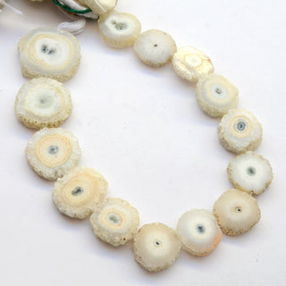 Natural Solar Quartz Beads, 15mm/20mm Approx White Solar Quartz Beads, 12 Inch Strand, Solar Quartz Jewelry, GDS2042