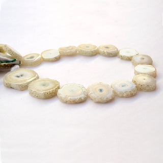 Natural Solar Quartz Beads, 15mm/20mm Approx White Solar Quartz Beads, 12 Inch Strand, Solar Quartz Jewelry, GDS2042