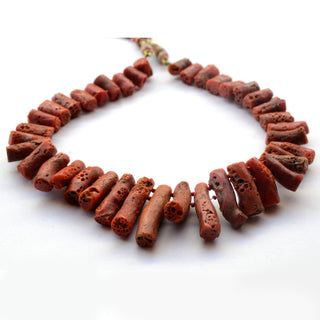 Natural Italian Coral Layout Necklace Gemstones Loose, 10mm to 30mm Natural Coral Raw Rough Loose Gemstone, Sold As 14 Inch Strand, GDS2056