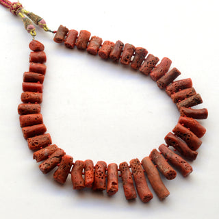 Natural Italian Coral Layout Necklace Gemstones Loose, 10mm to 30mm Natural Coral Raw Rough Loose Gemstone, Sold As 14 Inch Strand, GDS2056