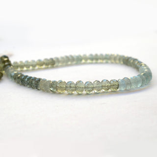 Shaded Green 7mm/8mm to 9mm  Moss Aquamarine Faceted Rondelle Beads, Aquamarine Loose Gemstone Beads, Sold As 7 Inch/14 Inch Strand, GDS2062