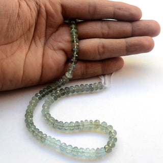 Shaded Green 7mm/8mm to 9mm  Moss Aquamarine Faceted Rondelle Beads, Aquamarine Loose Gemstone Beads, Sold As 7 Inch/14 Inch Strand, GDS2062