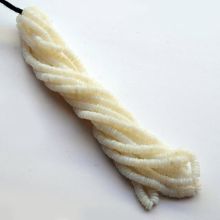 Natural White Opal Tyre Rondelle Beads, 6mm to 6.5mm Smooth White Opal Rondelle Beads, Sold As 16 Inch Strand, GDS2026